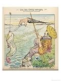 Cartoon: Japan Tries to Hook Korea But Europe Intervenes to Prevent the Take-Over, Giclee Art Poster Print by W.a. Wellner, 18x24