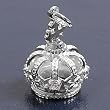 Silver Cubic Zirconia Crown Pendants, Size: 25mm