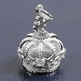 Crown-Shaped Pendant - Sterling Silver - 25 mm Height