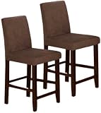 2 New 24" Espresso Cappuccino Padded Seat Cushion & Backrest Counter Height Bar Stools