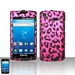 Rubberized Pink Black Leopard Snap on Design Case Hard Case Skin Cover Faceplate for Att Samsung Galaxy S Captivate I897