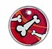 Rogz ID Tag for Dogs and Cats, Large, White Bones on Red Design