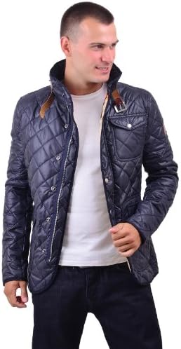 RNT23 JEANS Men's Fitted Quilted Wind Coat Jacket M NAVY