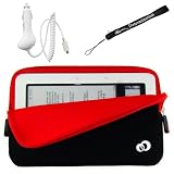 Premium Grade Barnes & Noble Nook Glove Sleeve Cover Case with extra pocket + 4-inch eBigvalue(TM) Determination Hand Strap + Easy Travel Car Charger