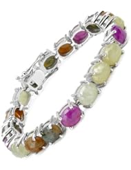 Genuine Morne Rouge (TM) Bracelet. 36.00 Ctw Ruby Sterling Silver Bracelet - Material/Stone: Ruby. 31.5 grams in weight and 7 inches in length. 100% Satisfaction Guaranteed.