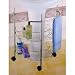 Semi-circular Under Pedestal Sink Caddy Rolling Bathroom Cart on Wheels, Chrome