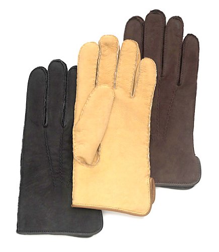 Men's 'Redford' Shearling Leather Gloves with Curly Lamb Lining By Grandoe