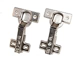 1 3/4 Satin Nickel Full Overlay Concealed Cabinet Door Hinges Pair