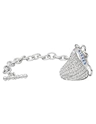 Hersheys Kiss Diamond Toggle Bracelet 1 Charm 14k White Gold (2.25ct)