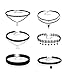 6 PCS Womens Black Velvet Choker Necklace for Women Girls Lace Chokers Gothic Tattoo Necklace Pendant