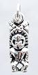 Small Polynesian Tiki Charm in Sterling Silver, #11525