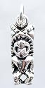Small Polynesian Tiki Charm in Sterling Silver, #11525