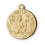 12K Gold Filled Saint Thomas More Medal and 18-inch Chain