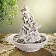 Three Cherubs Pouring Water in Shells Table Fountain - Aspen Country Store