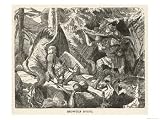 The Elderly Beowulf Finally Dies after an Encounter with a Dragon Art Giclee Poster Print, 24x18