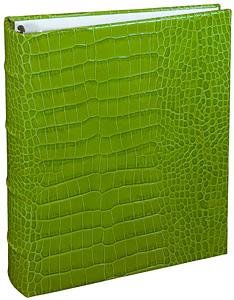 Lime Crocodile-pattern Leather 1-up Clear Pocket 3-ring Album by Graphic Image - 4x6
