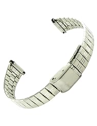 12-16mm Hirsch Silver Tone Ladies Straight End Watch Band Adjustable Metal Clasp
