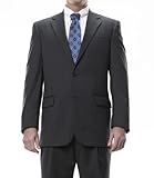 IMAGE OF Signature 2-Button Wool Suit- Charcoal Medium Stripe