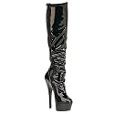 6 Inch Sexy Knee High Boot High Heel Platform Knee-Hi Stretch Patent / Black