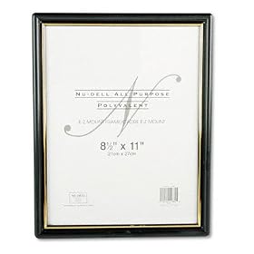 EZ Mount Document Frame, Plastic, 8-1 2 x 11, Black Gold by Bookcases