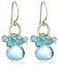 14k Yellow Gold Blue Topaz Briolette Drop and Apatite Beaded Earrings