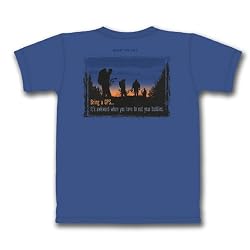 GPS Hiking Shirt by "Mountain Life" 100% Cotton Short Sleeve Shirt in Adult Sizes
