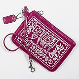 NEW AUTHENTIC COACH POPPY PATENT LEATHER SMALL WRISTLET 42868 (Magenta)