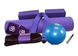 GoGo Purple Yoga Kit with Sticky Mat, Blocks, Strap, Mat Bag, Ball, Pump & Yoga Wristbands