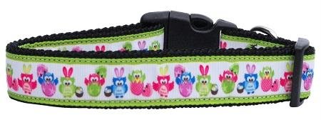 Mirage Pet Products Easter Birdies Nylon Ribbon Dog Collar, Medium