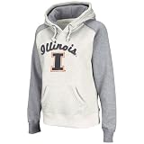 Illinois Fighting Illini Ladies Stone-Ash Mesa Logo Pullover Hoodie Sweatshirt