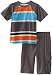 Splendid Littles Boys 2-7 Toddler Block Stripe Crew Neck Shirt And Short, Surf Board/Grey, 4T