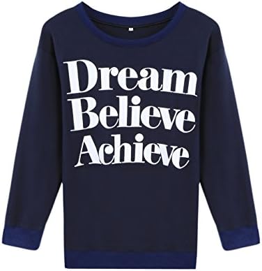 Fiona World Women's Dream Believe Achieve Navy Sweathshirt Top