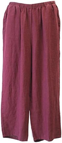 Flax Women's Wide Leg Linen Floods Pant Beet (1X/1G (18 - 22), Beet)