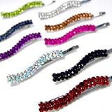 One Dozen 12 Double-Line Colored Rhinestone Wavy Bobby Pins Hair Accessory