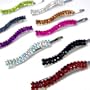 One Dozen 12 Double-Line Colored Rhinestone Wavy Bobby Pins Hair Accessory