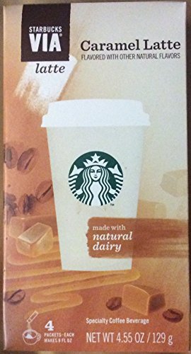 Starbucks Via Caramel Latte 4 Packets (Pack of 1)
