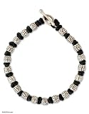 Men's leather bracelet, 'Thai Knot'