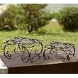 Fleur de Lis Square Planter Stands Set/2