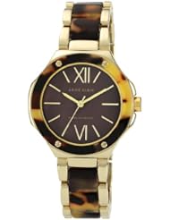 Anne Klein Womens AK/1148BMTO Gold-Tone Tortoise Resin Bracelet Watch