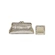 Whiting and Davis Double Frame Clutch With Square Mirror