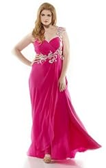 Plus Size Crystal Beaded Lace Applique Crystals Chiffon/Taffeta/Tulle Evening Dress 