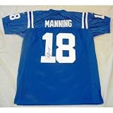 Peyton Manning Autographed Indianapolis Colts Blue Jersey W/PROOF, Picture of Peyton Signing For Us, Indianapolis Colts, Super Bowl XLI, Super Bowl Champions, Tennessee Volunteers, Vols, Pro Bowl,