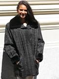 NEW BLACK MICROFABRIC FURLINED JACKET sz10 #9436