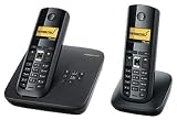 Siemens - Gigaset A585 Duo - Téléphone répondeur numérique sans fil DECT + 1 Combiné supplémentaire - Son HDSP - Fonction SMS - 15 mélodies - Répertoire 150 contacts - Noir