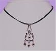 Necklace - N290 - Swarovski (tm) Crystal Tiara Pendant on Double Black Cord ~ Jet Black