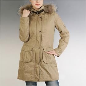 BGSD Women's Metallic Crinkle Hooded Parka Coat