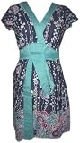 New Womens Tunic Tie Dress Floral Print - Size 10-20