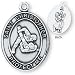Sterling Silver Saint Christopher Mens-Boys Wrestling Medal and 24-inch Chain