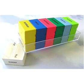 7 Day Pill Box Organizer 2 Deep Compartments Clear Tray Made in the USA
