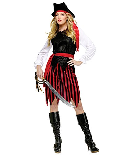 Caribbean Pirate Lady Adult Costume - Womens Sm/Md (2-8)